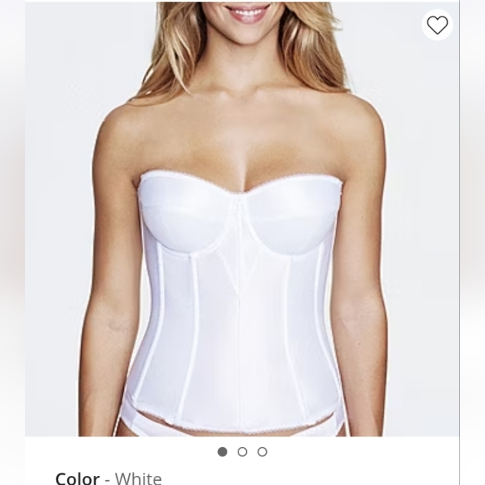 Dominique Strapless White Bustier Corset Bridal Bra White‎ Sz 32F